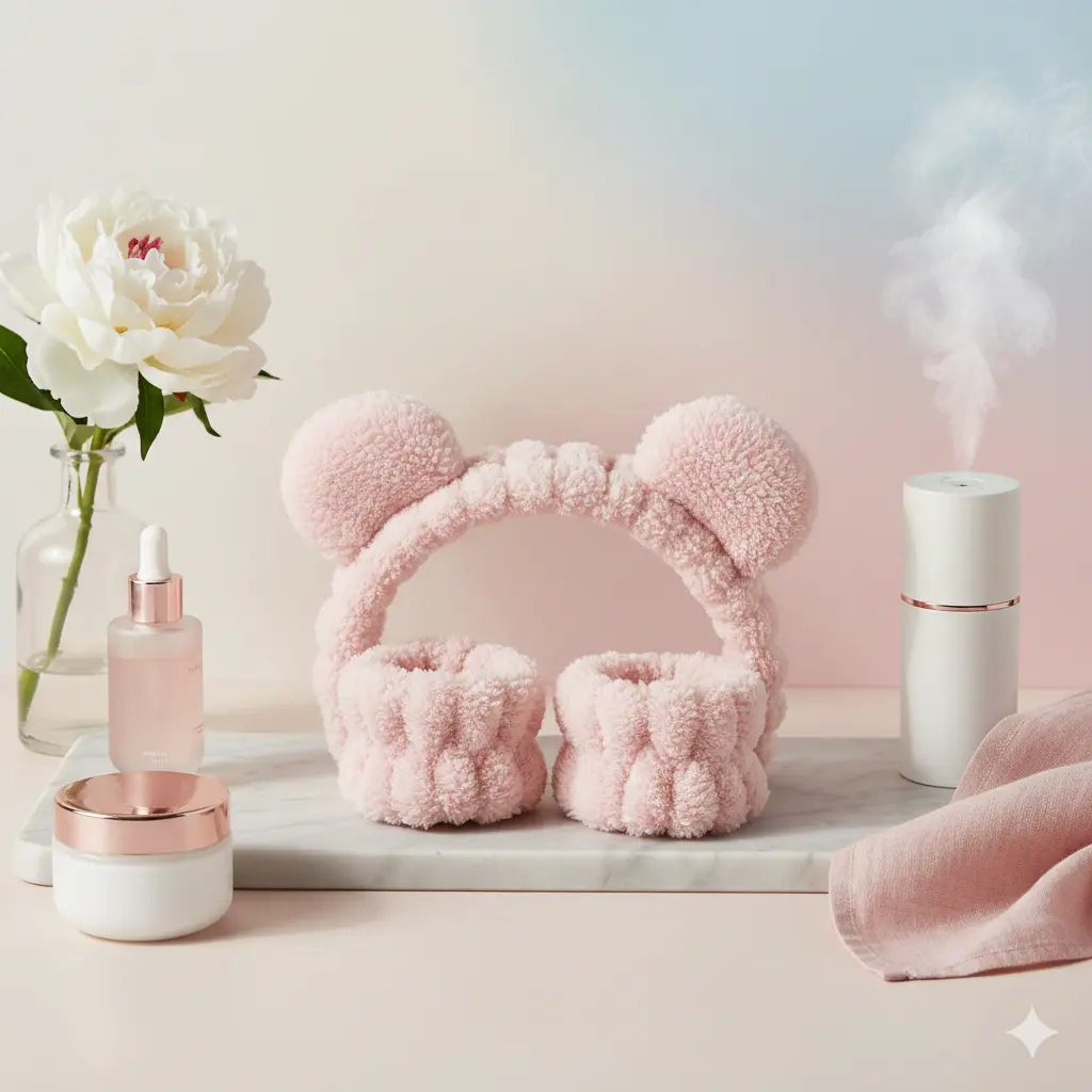 Skincare headband and wristbands